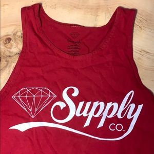Red men’s tank - Diamond Supply logo.